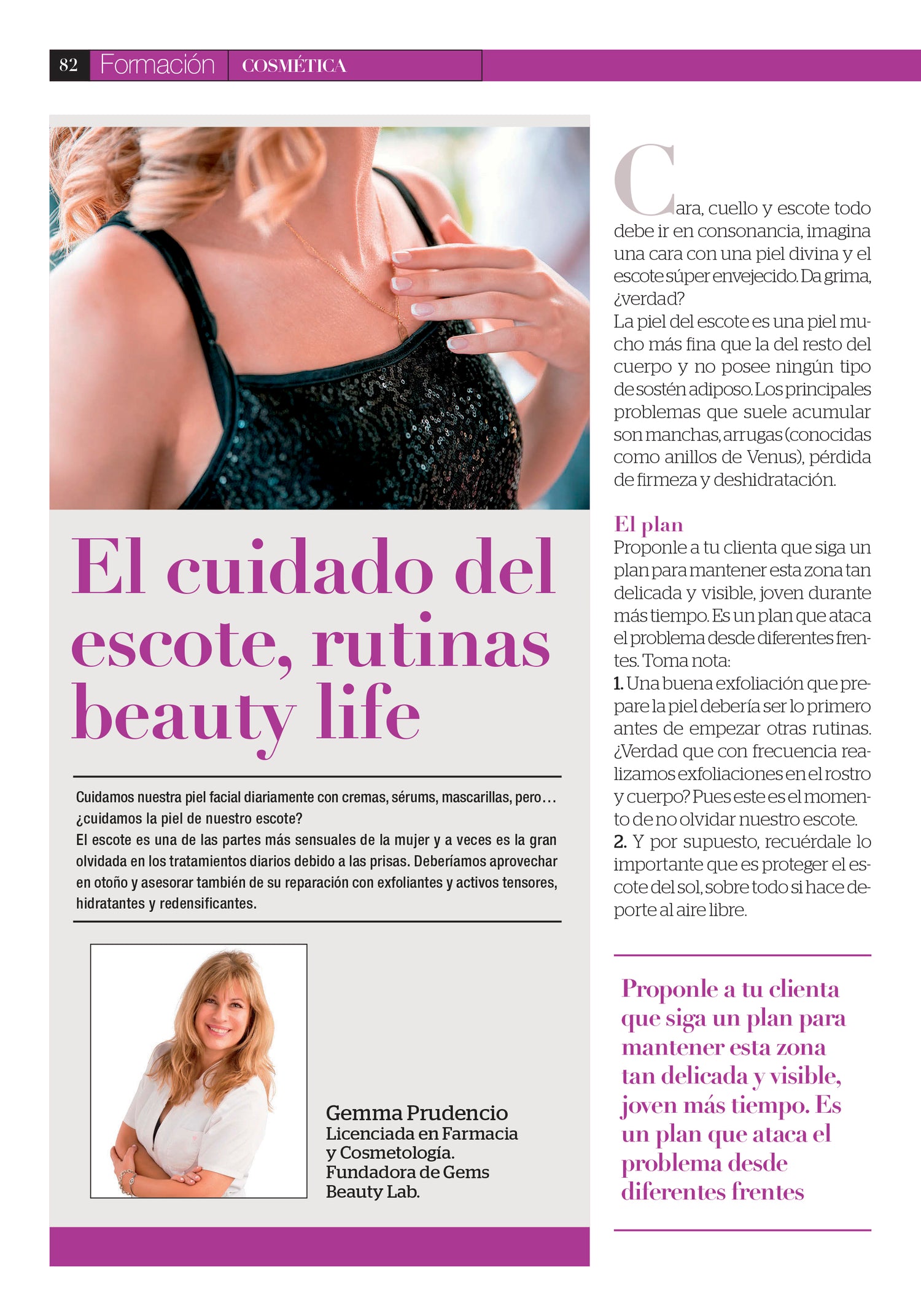 El cuidado del  escote, rutinas Beauty Life